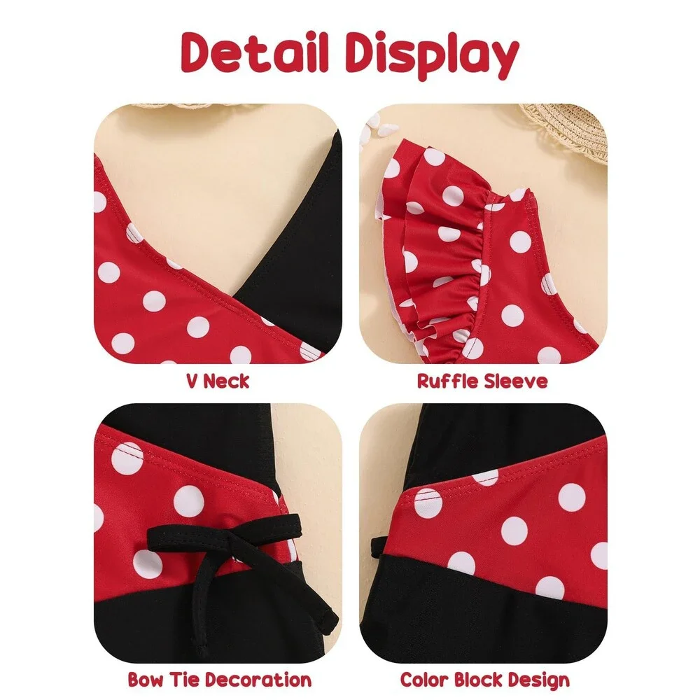 Bathing Toddler Black Red Suit Girl 3T Swimsuit Girls One Piece Beach 3-4T